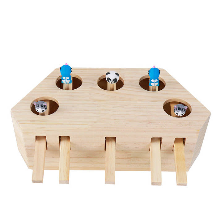 Meowblu™ Wooden Whack-a-Mole Cat Toys