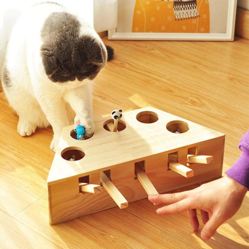 Meowblu™ Wooden Whack-a-Mole Cat Toys