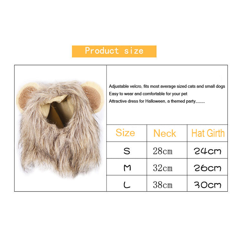 Meowblu™  Cute Lion Mane Cat Costume Wig