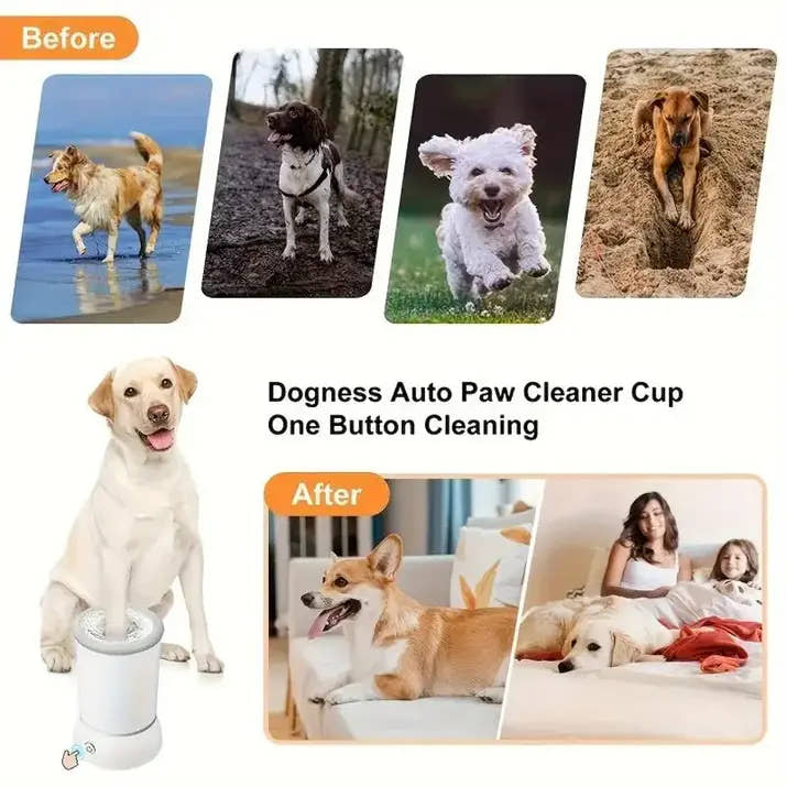 Meowblu™ Pet Feet Washer Electrical Pet Paw Cleaner Automatic Pet Foot Cleaning Cup Portable Quick Low Noise Dog Cat Paw Cleaner - LAMGOOL